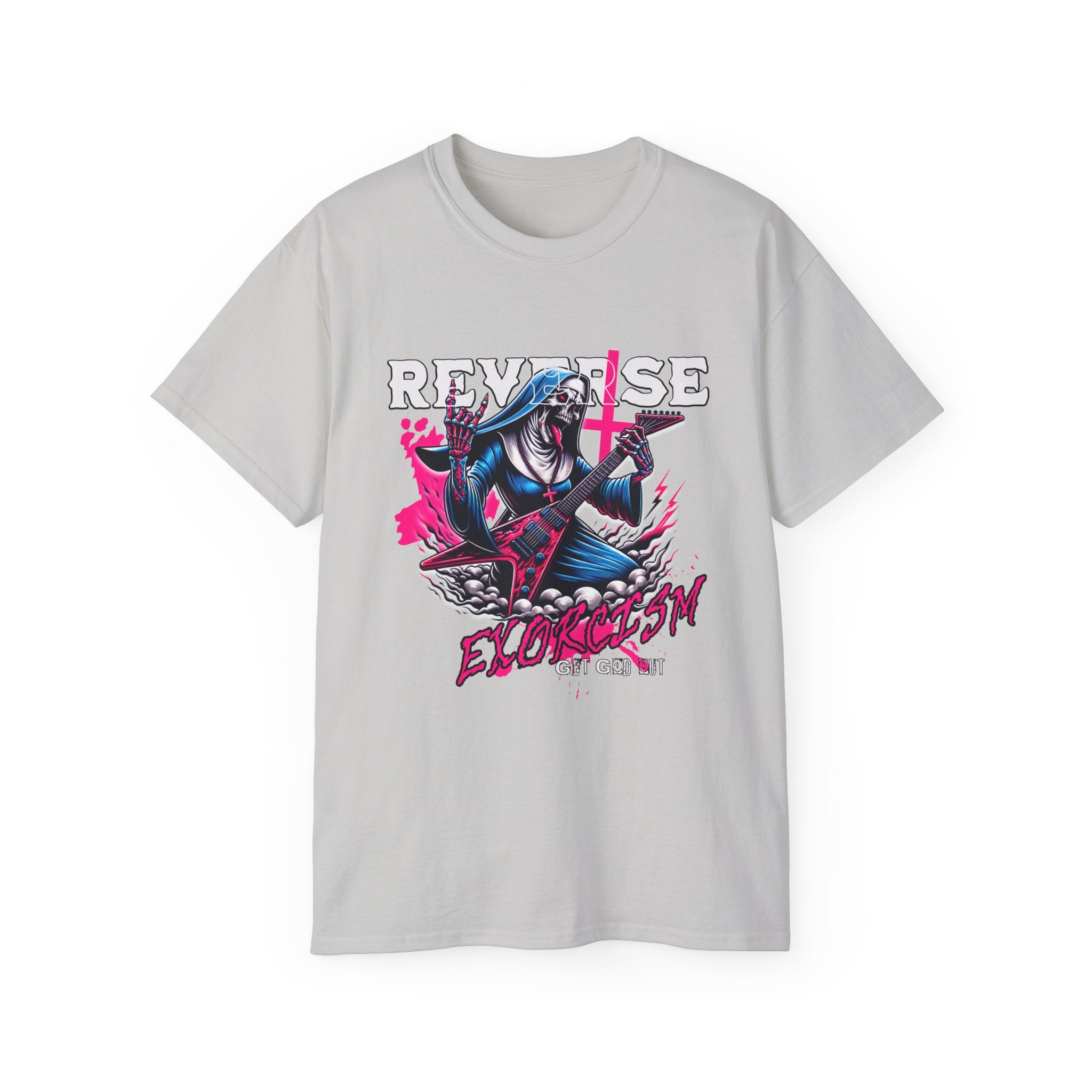 Reverse Exorcism - Unisex Cotton Tee (Front) - Damned Threads